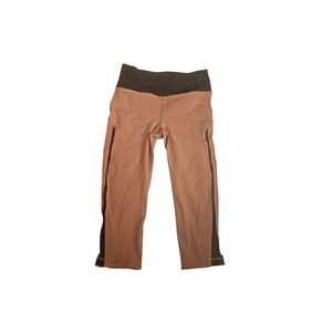Lululemon Align High Rise Capri Leggings Brown Black Mesh Panel Size‎ 4